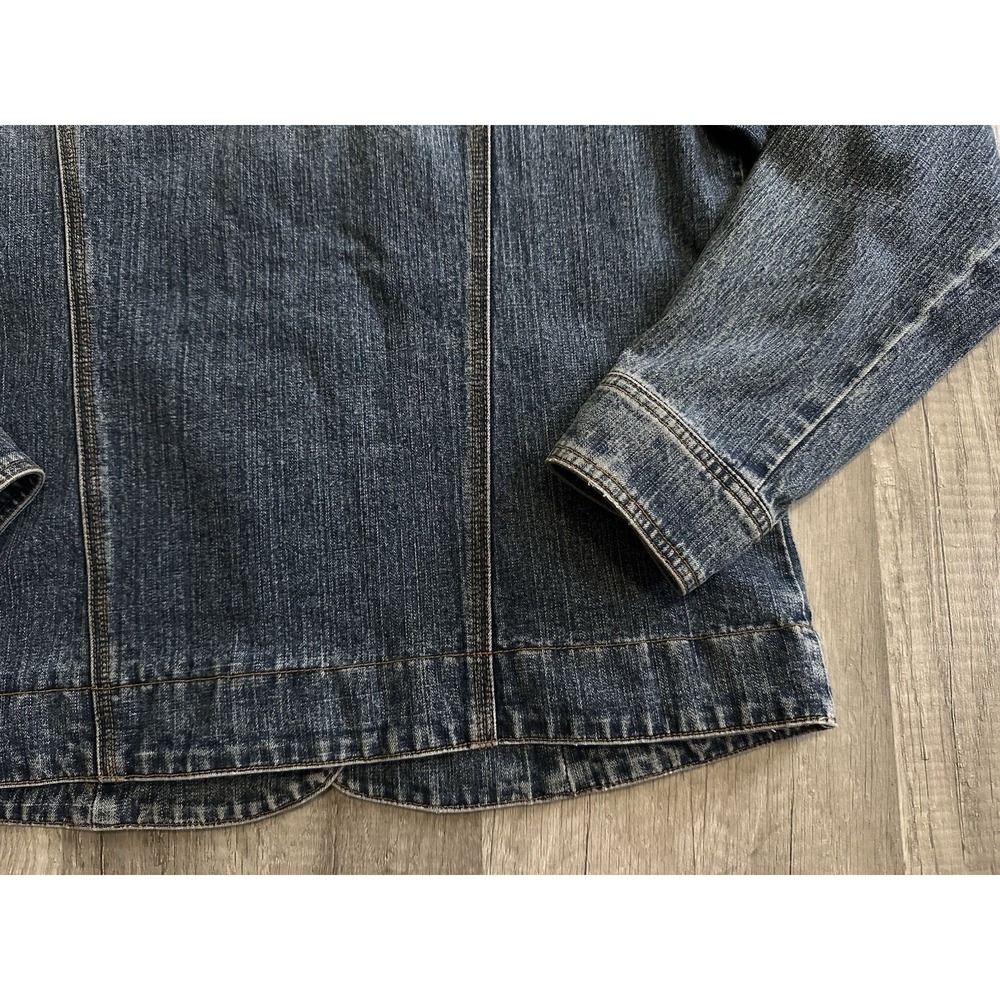 Chico's Design Y2K Denim Jacket Women's Size 0 Medium Wash - Picture 13 of 16